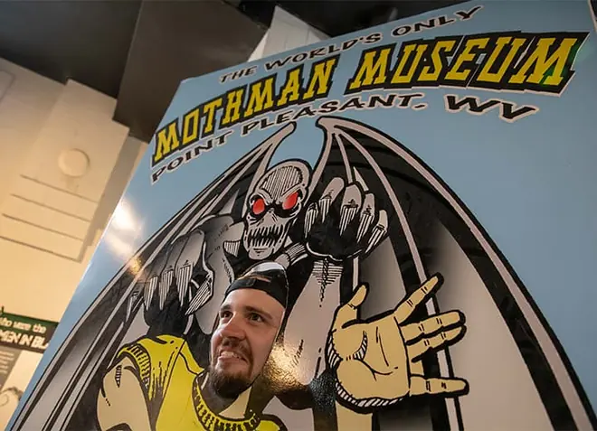 Exterior of the Mothman Museum on Main Street
